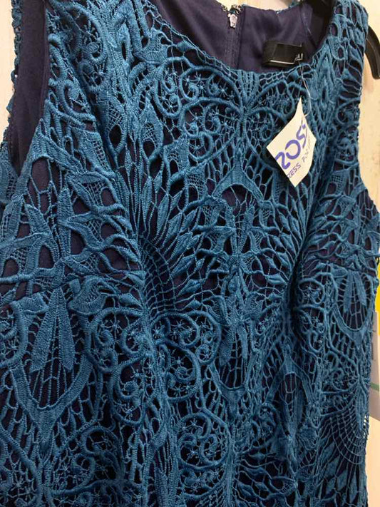 NWT CHETTA B Dresses and Skirts Size 8 NAVY/TEAL CROCHET SHEATH Dress/NAVY/TEAL