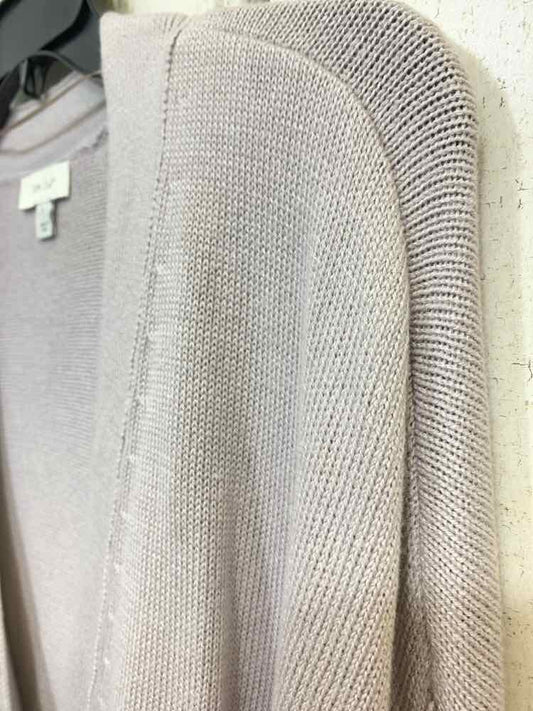 NWT ON 34TH Size L GRY/WHT Stripe LONG SLEEVES/V NECK BUTTON UP LONG CARDIGAN