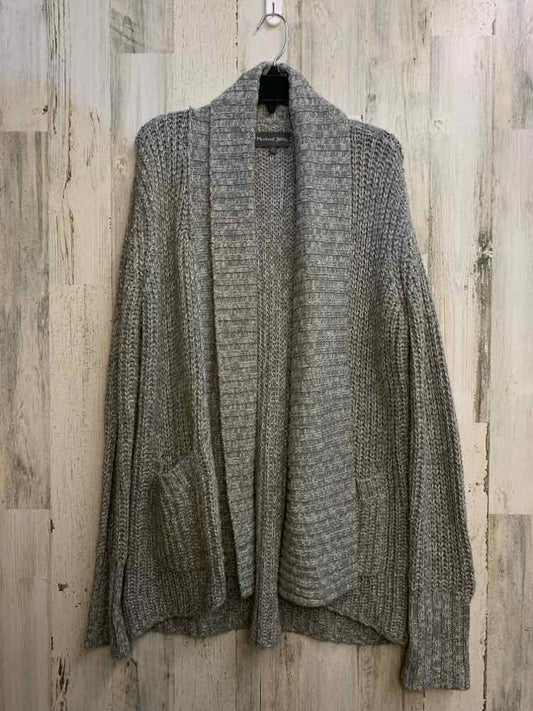 PRE-OWNED MICHAEL STARS Tops Size M/L WHT/GRAY LONG SLEEVES Cardigan/CABLE KNIT