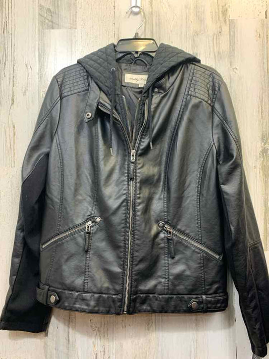 PRE-OWNED SEBBY COLLECTION JACKETS / COATS Size XL Black Solid JACKET Jacket/HOO