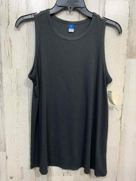 PRE-OWNED OLD NAVY Tops Size S TALL CHARCOAL RIBBED/ SCOOP NECKLINE Tank Top