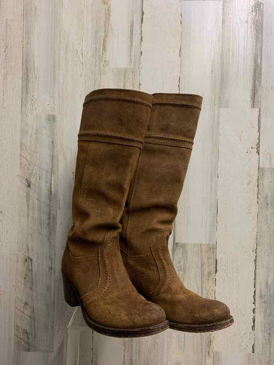 FRYE SHOES 7 NUBUCK Suede Tall Boots NUBUCK SUEDE TALL BOOTS W/ STACKED HEEL