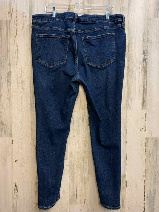 PRE-OWNED Size 18 OLD NAVY PLUS SIZES Blue SKINNY Pants/MID-RISE DISTRESSED