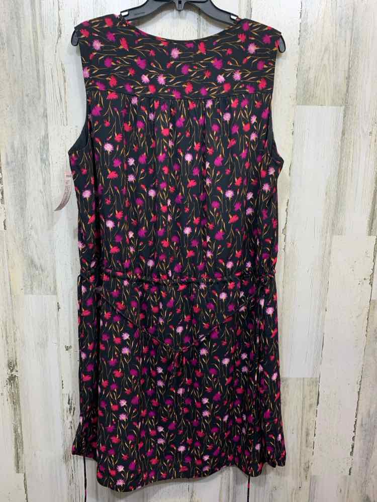 PRE-OWNED GAP Dresses and Skirts Size XL BLACK/PINK/PURPLE/TAN Floral Dress/FLOR