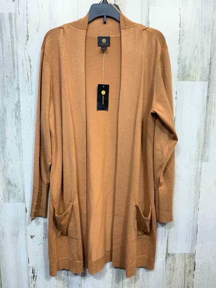 NWT JM COLLECTION Size S JACKETS / COATS Brown Solid LONGSLEEVE Cardigan