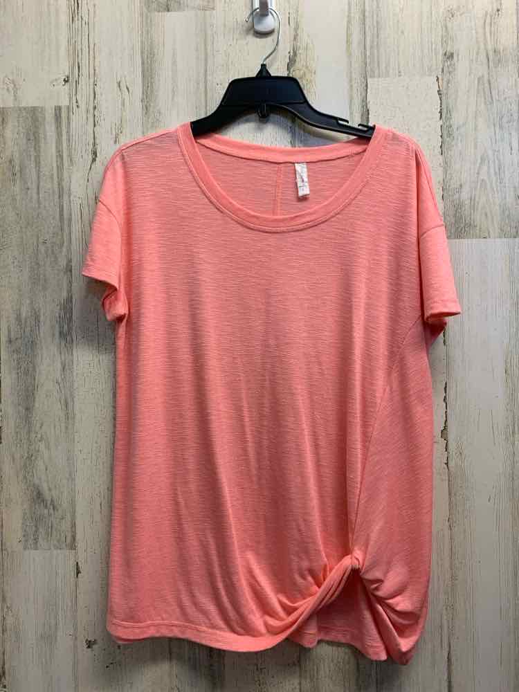 PRE-OWNED IDEOLOGY Tops Size L Peach SHORT SLEEVES Shirt/PEACH SHORT SLEEVE SHIR