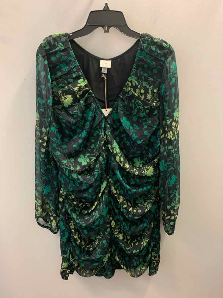 NWT A NEW DAY Dresses and Skirts Size XXL BLK/GRN Floral LONG SLEEVES Dress