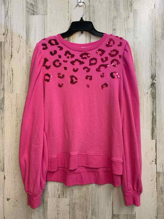 CROWN & IVY Tops Size L HOT PINK SWEATSHIRT Sweatshirt