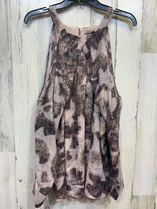 NWT DONNA KARAN Tops Size XL Brown Floral COLD SHOULDERS Blouse