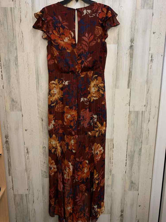 PRE-OWNED ALI & JAY Dresses and Skirts Size M Burgundy Floral Dress/LONG /RUCHED