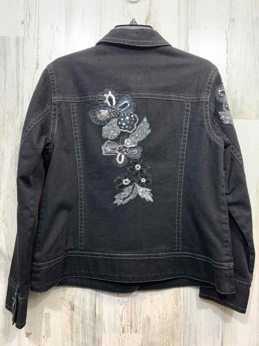 CHICO'S/EMBROIDERED/EMBELLISHED DENIM JACKET