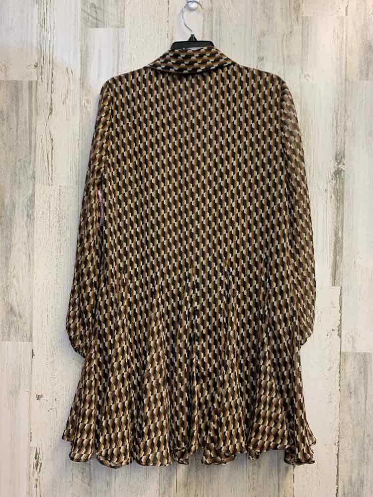 PRE-OWNED ZARA Dresses and Skirts Size M BRWN/BLK/WHT/GOLD RECTANGLES Dress/LONG