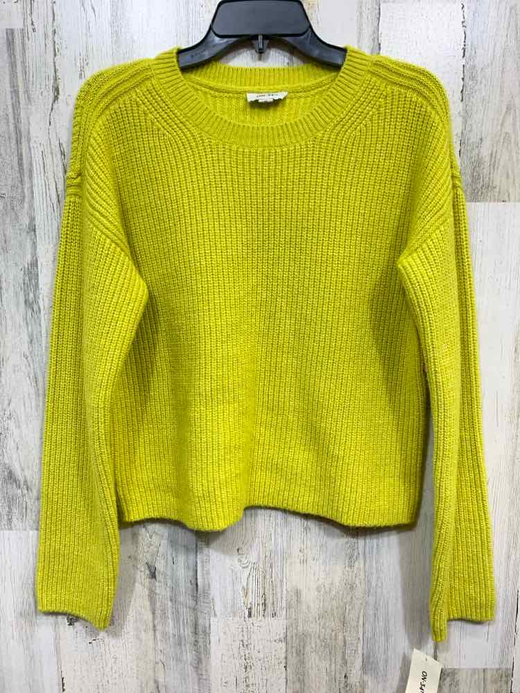 NWT ON 34TH Size XS LIME GREEN RIB KNIT LONG SLEEVES/CREW NECK SWEATER