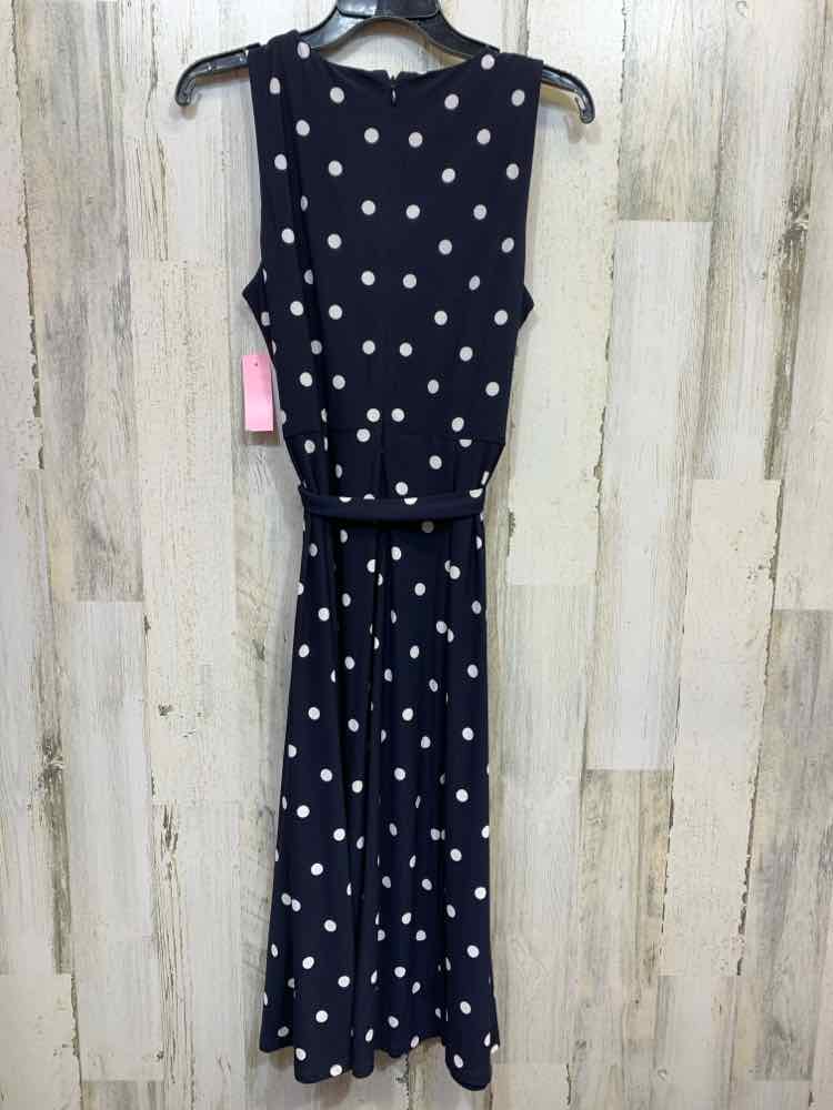 PRE-OWNED ANNE KLEIN Dresses and Skirts Size 8 NAVY/WHT Polka Dot/MIDI