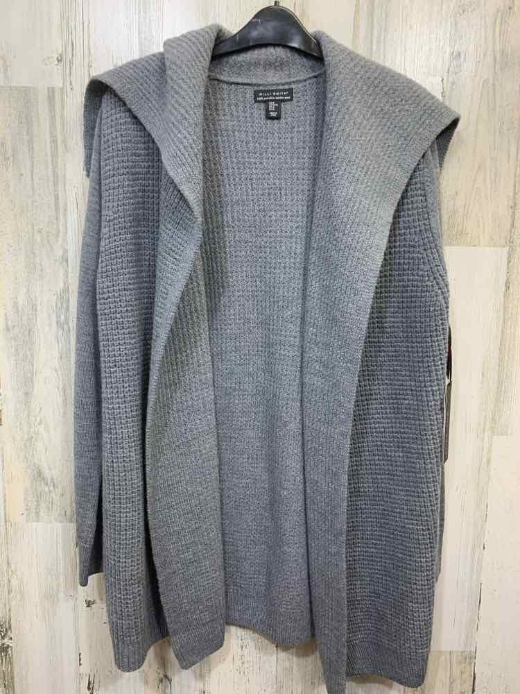 NWT WILLI SMITH Tops Size XL Gray Wool Solid CARDIGAN Cardigan/OPEN FRONT GRAY C