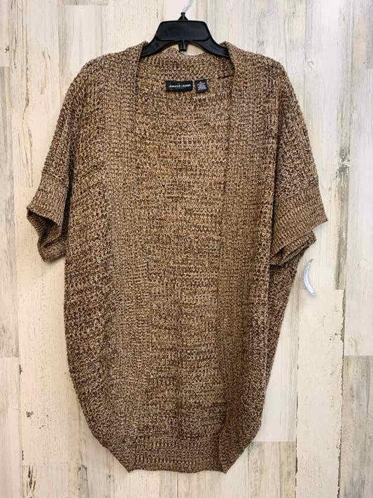 JENNIFER LAUREN Tops Size XL Brown MARLED SHORT SLEEVES Cardigan