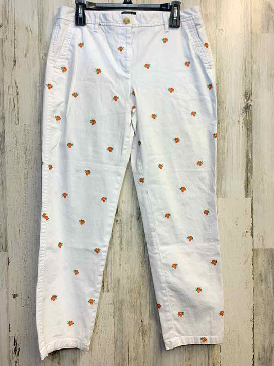 PRE-OWNED Size 8 TALBOTS BOTTOMS White ORANGES Pants