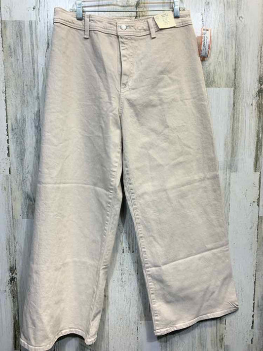 NWT Size 12 UNIVERSAL THREADS BOTTOMS Beige Denim Jeans/HIGH-RISE/WIDE LEG