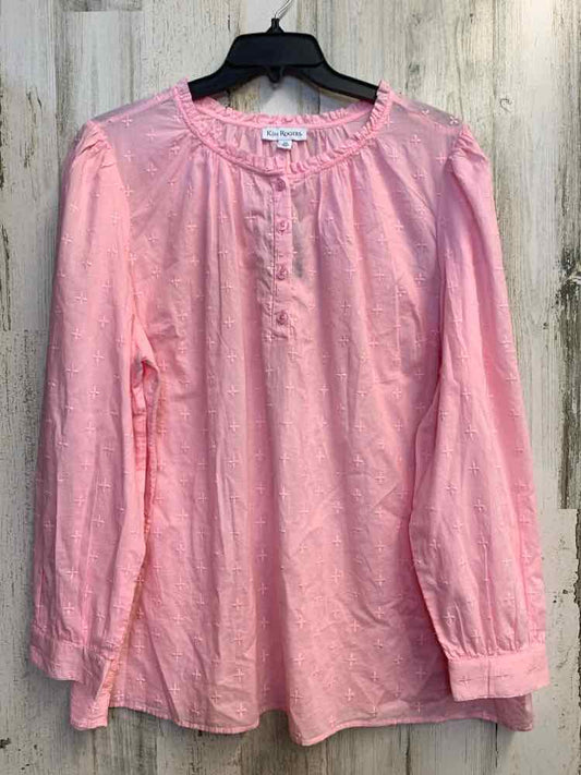 NWT KIM ROGERS PLUS SIZES Size 2X LIGHT PINK L LONG SLEEVES TOP