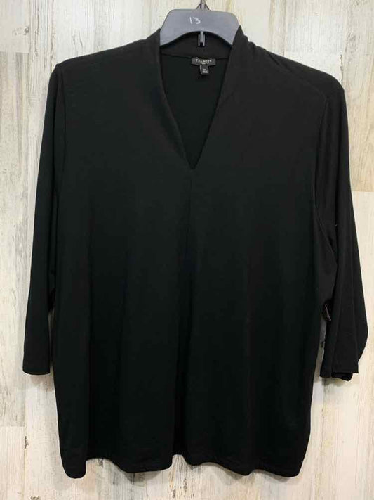 PRE-OWNED TALBOTS PLUS SIZES Size 2X BLACK 3/4 SLEEVES V NECKLINE TOP