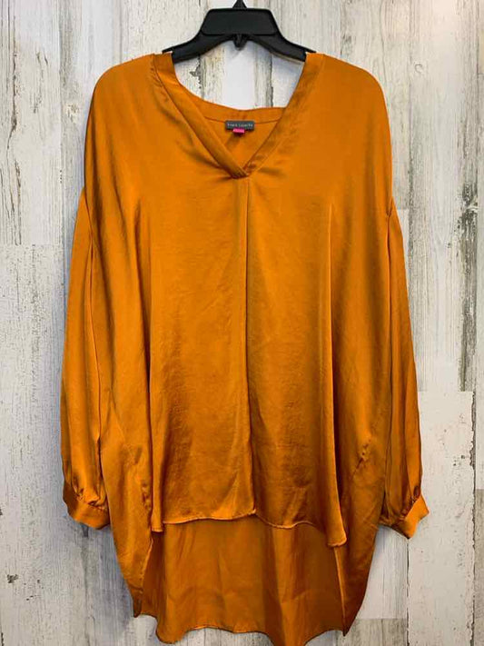 VINCE CAMUTO PLUS SIZES Size 2X BURNT ORANGE LONG SLEEVES TOP