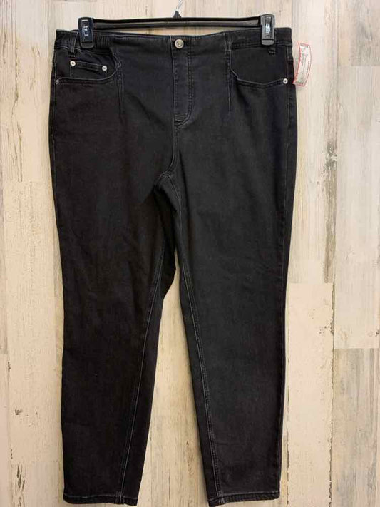 PRE-OWNED Size 16 TRIBAL JEANS PLUS SIZES BLK SLIM LEG Pants/HIGH RISE JEANS