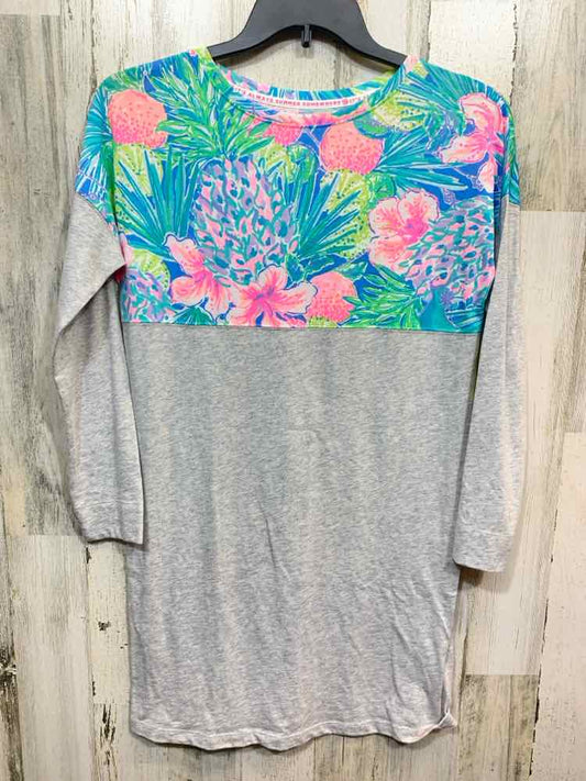 PRE-OWNED LILLY PULITZER Dresses and Skirts Size XS Gray Floral Dress