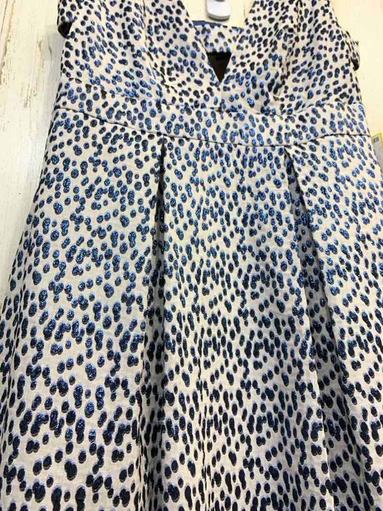 PRE-OWNED NICOLE MILLER Dresses and Skirts Size 4 WHITE/BLUE Gown/Evening Wear/W