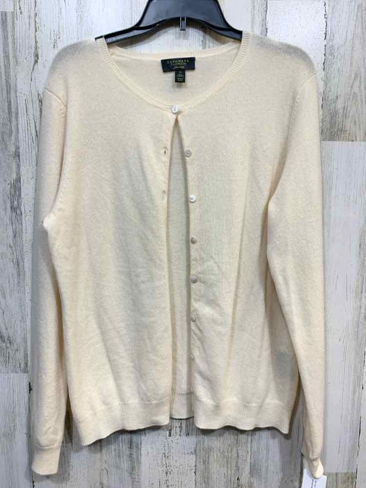 NWT CHARTER CLUB Size S JACKETS / COATS Cream Cashmere Solid LONGSLEEVE Cardigan