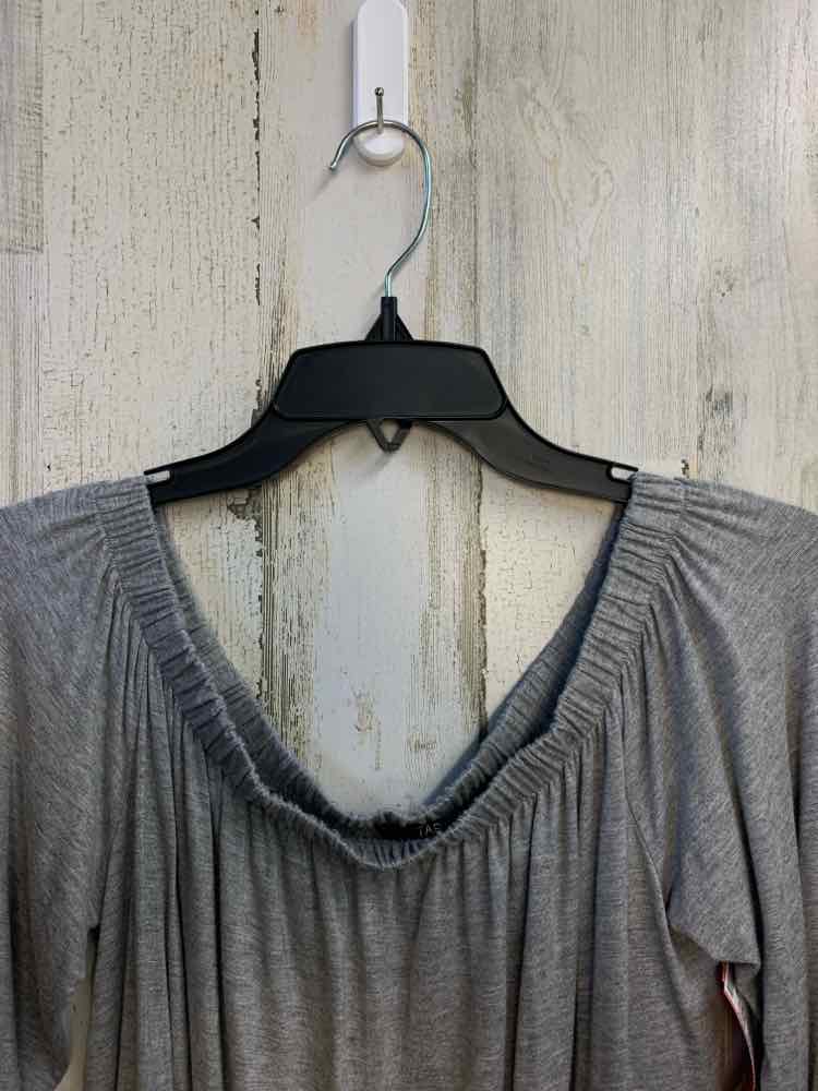 PRE-OWNED TART Tops Size S LIGHT GRAY LONG SLEEVES TOP/OFF THE SHOULDER TOP