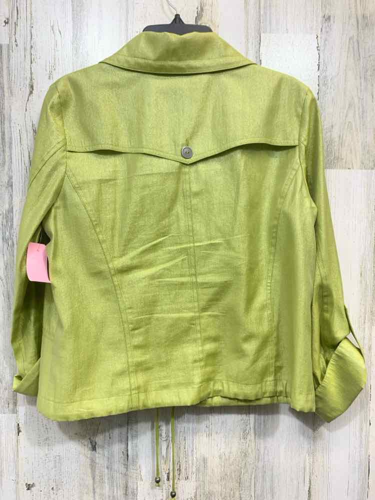PRE-OWNED RUBY RD JACKETS / COATS Size 10 YELLOW GREEN METALLIC Jacket/METALLIC