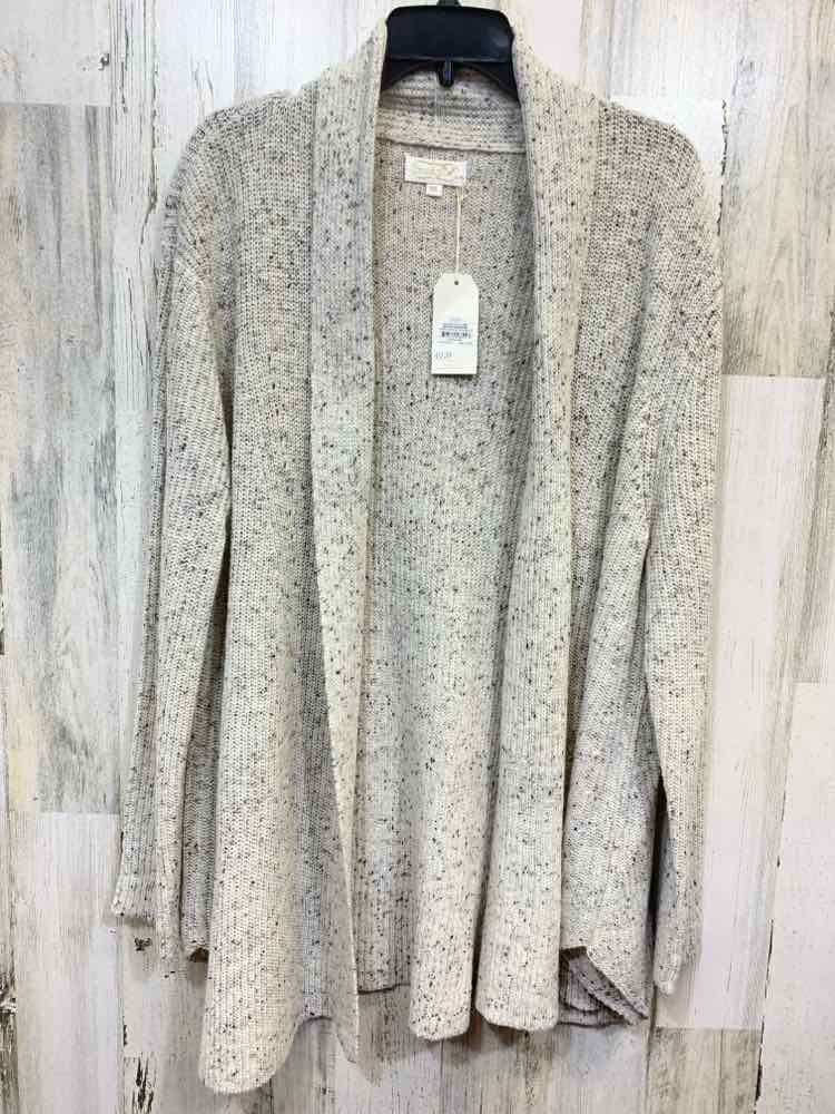 NWT MUDPIE Tops Size M Beige CABLE CARDIGAN Sweater/OPEN FRONT CARDIGAN BEIGE W/