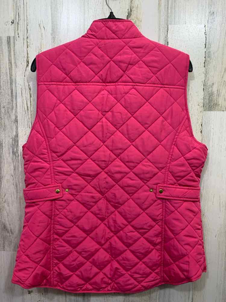 PRE-OWNED CROWN & IVY Size XL JACKETS / COATS HOT PINK ZIP UP QUILTED Vest