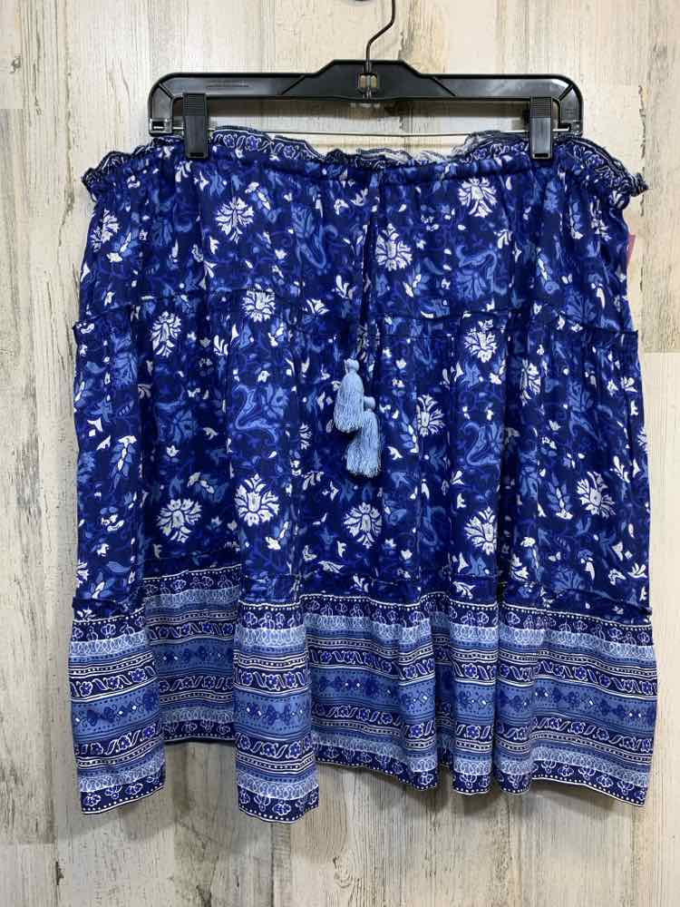 PRE-OWNED CHARLIE PAIGE XL BOTTOMS WHT/BLUE Floral Full