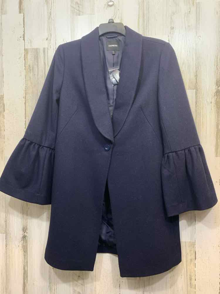 NWT EXPRESS JACKETS / COATS Size L Navy Solid PEA COAT Coat/NAVY PEA COAT