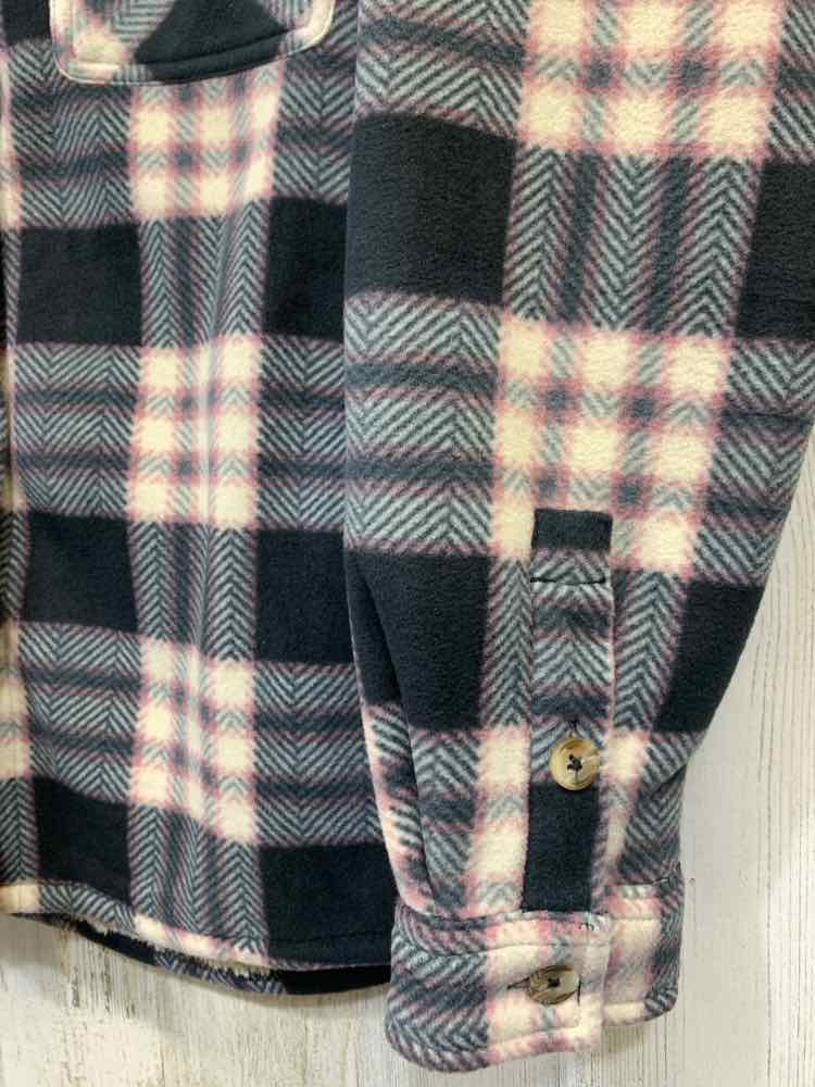 PRE-OWNED SOHO JACKETS / COATS Size L BLK/GRY/PNK Plaid LONG SLEEVE Jacket