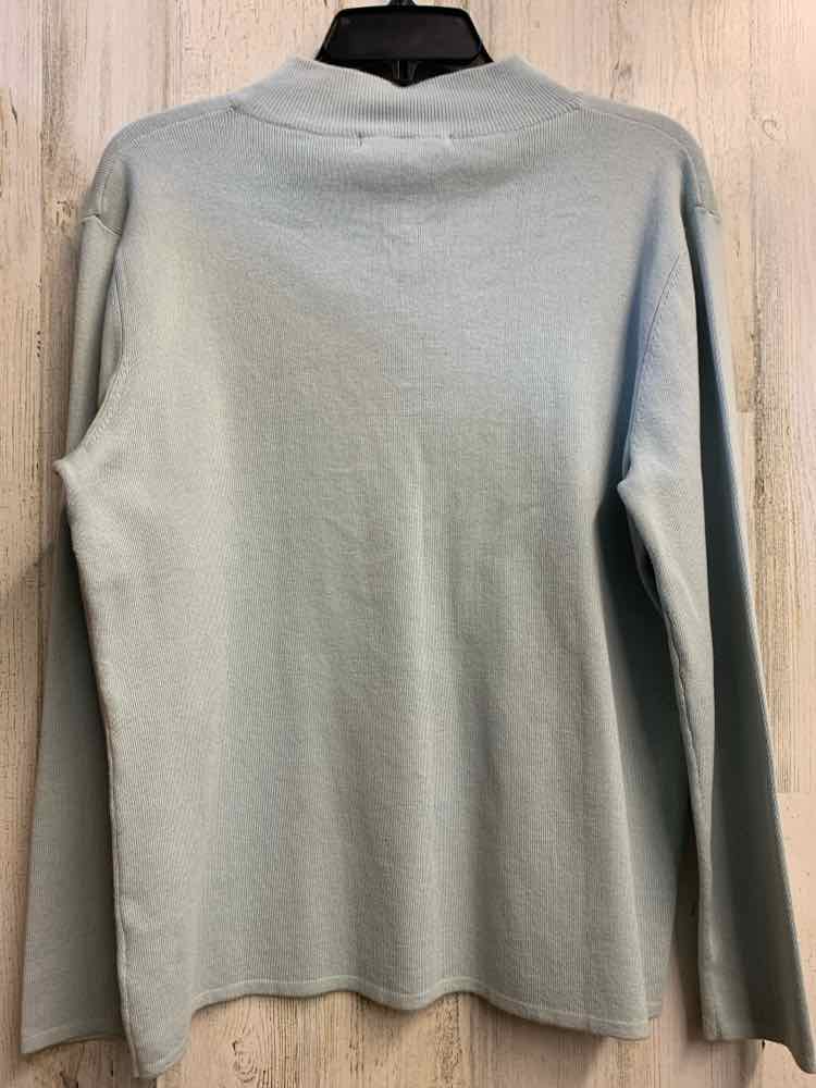 PRE-OWNED MERCER STREET STUDIO Tops Size L LIGHT BLU LONG SLEEVES TOP/PEARL BUTT