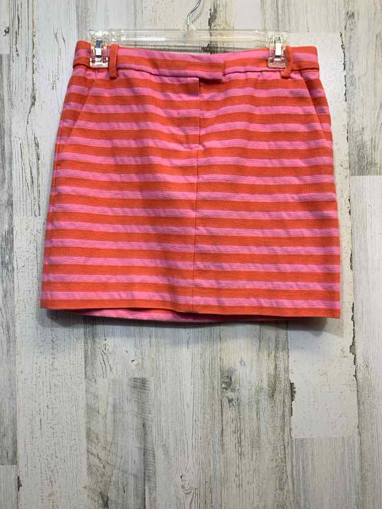 PRE-OWNED J CREW BOTTOMS PNK/ORG Stripe Mini