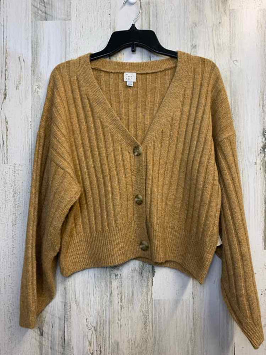 A NEW DAY Tops Size S Camel RIBBED CARDIGAN Cardigan