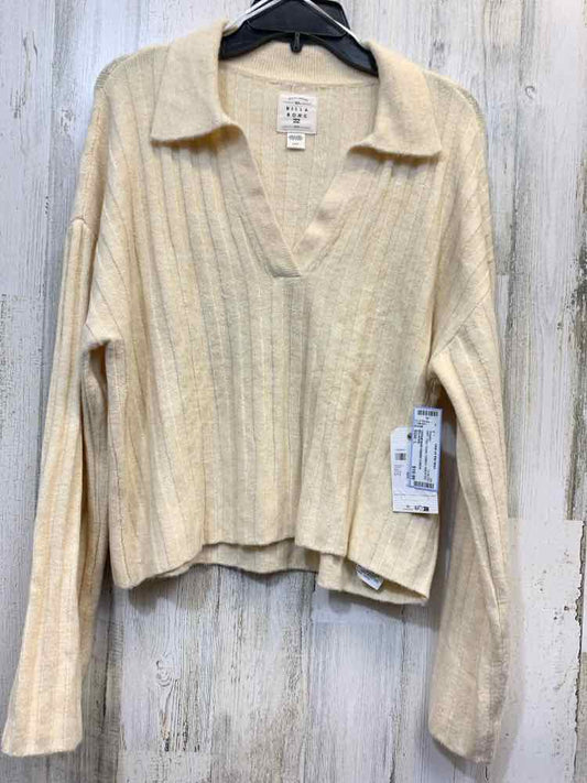 NWT BILLAONG Tops Size L Cream RIBBED SWEATER Sweater