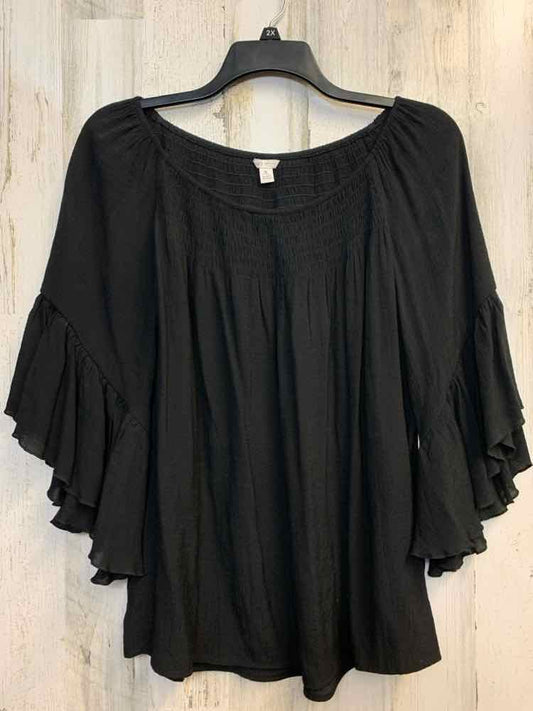 CATO Tops Size XL Black FLARE SLEEVE TOP