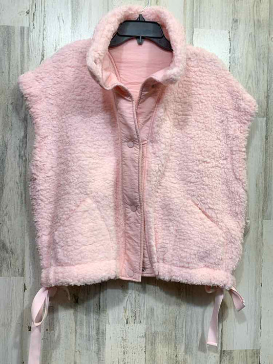PRE-OWNED ZENANA Size M Tops Pink FAUX FUR SHERPA Vest