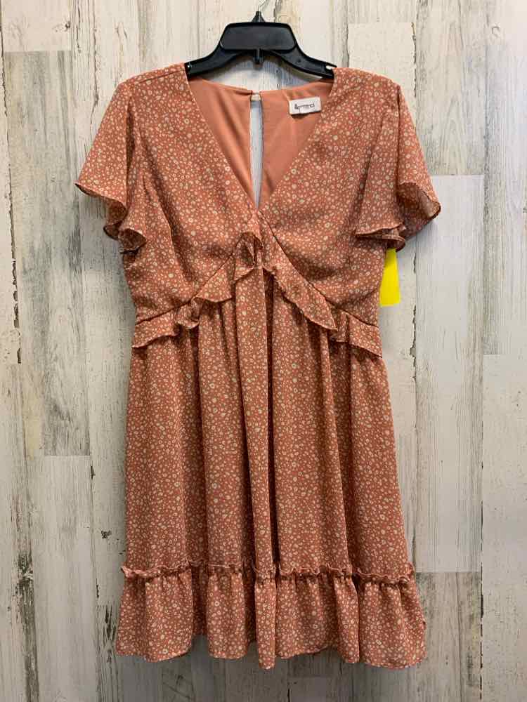 PRE-OWNED &MERCI Dresses and Skirts Size L TAN/CREAM SPECKLED SUNDRESS Dress/SPE