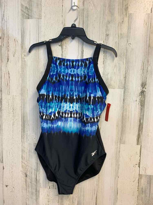 PRE-OWNED REEBOK Swimwear Size 12 BLACK/BLUE OMBRE ONE PIECE Swimsuit/WOMEN'S ON