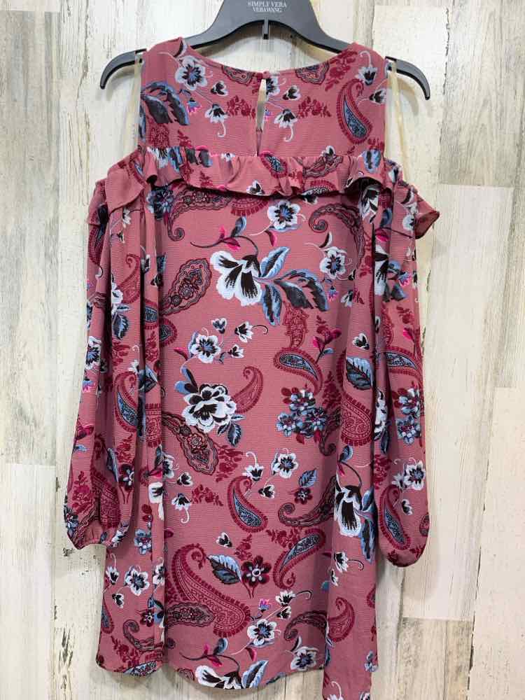 PRE-OWNED ANDREE BY UNIT Dresses and Skirts Size M MAUVE/BLU/BLK/WHT Dress/W/ RU
