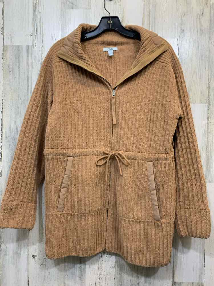 PRE-OWNED FLX JACKETS / COATS Size M Brown VELVET RIBBED JACKET Jacket/BROWN ZIP