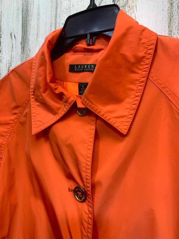 PRE-OWNED Ralph Lauren JACKETS / COATS Size M Orange NYLON RAIN JACKET Raincoat/
