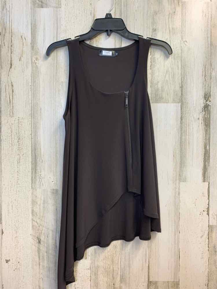 SYMPLI Tops Size 6 DARK BRN SLEEVELESS TOP