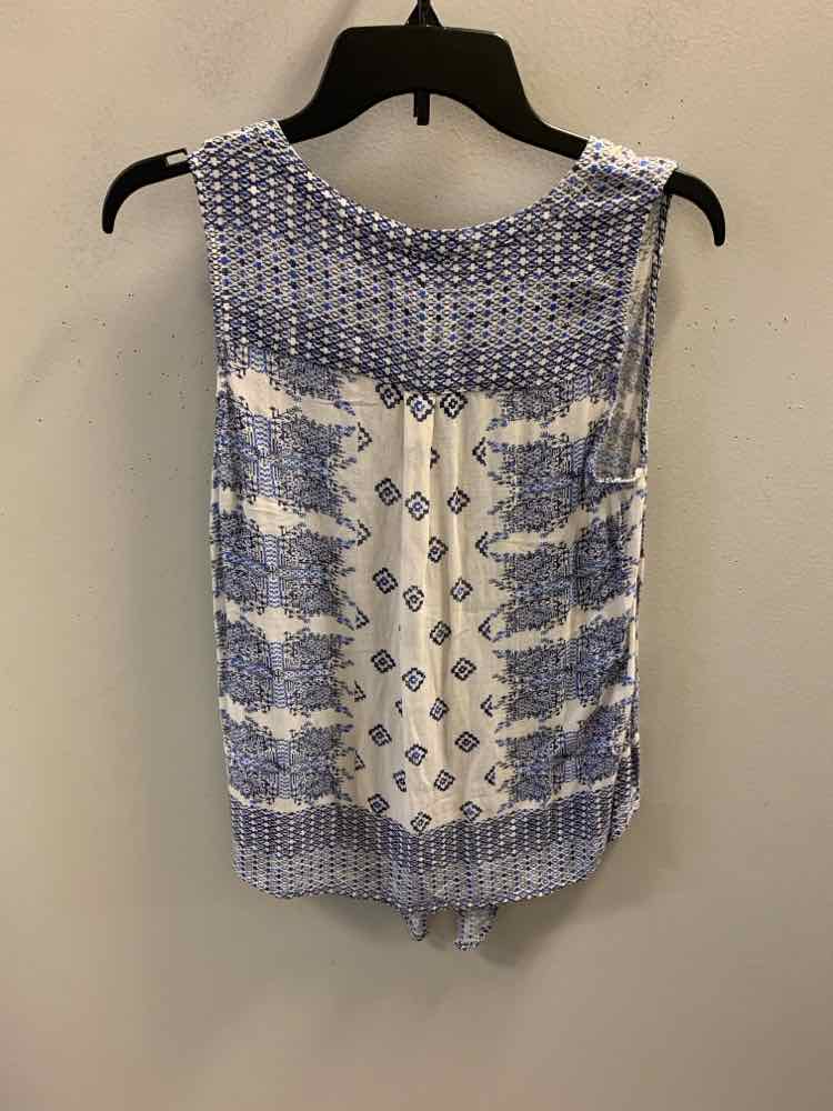 LUCKY BRAND Tops Size S WHT/BLUE Floral TOP