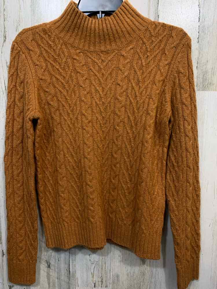 NWT ON 34TH Size XXS Tops Brown CABLE KNIT LONG SLEEVES MOCK NECK  SWEATER